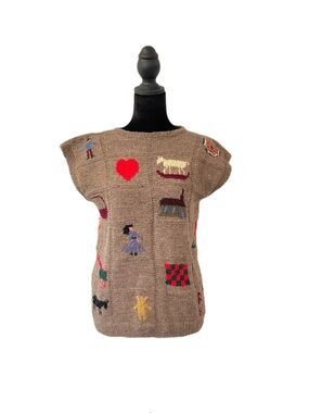 Vintage Ralph Lauren 1980s hand-knit vest, size M, made in Great Britain